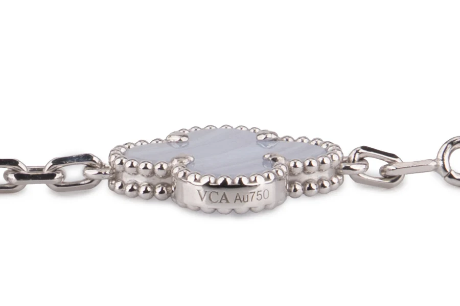 van cleef and arpels bracelet 5 motif white gold