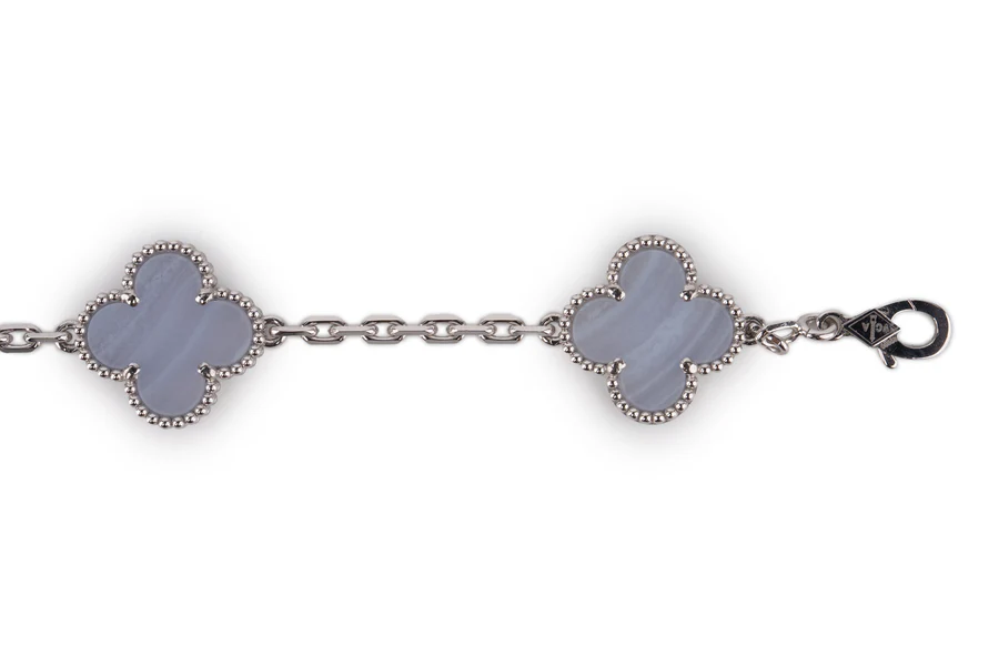 van cleef and arpels bracelet 5 motif white gold