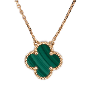van cleef vintage alhambra pendant gold malachite