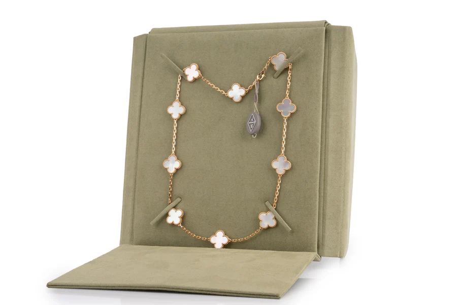 van cleef and arpels vintage alhambra necklace 10 motif yellow gold