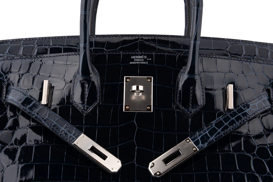 Hermès Birkin 30 Croc Niloticus Bleu Baltique PHW - Image 8