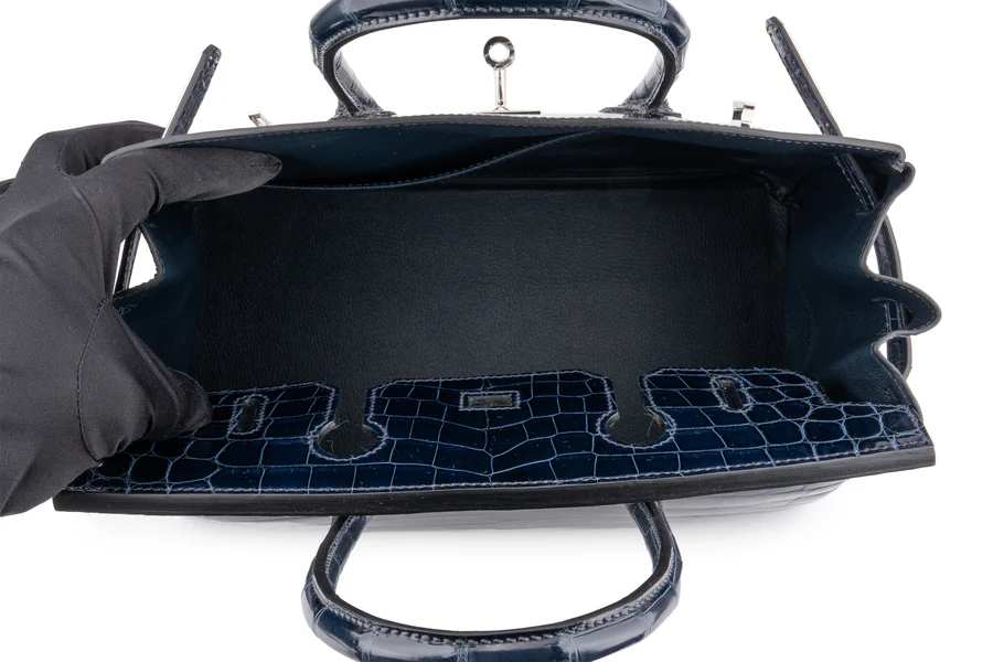 Hermès Birkin 30 Croc Niloticus Bleu Baltique PHW - Image 9