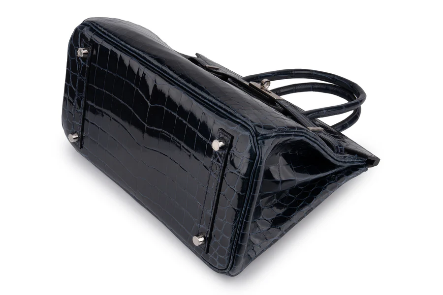 Hermès Birkin 30 Croc Niloticus Bleu Baltique PHW - Image 10