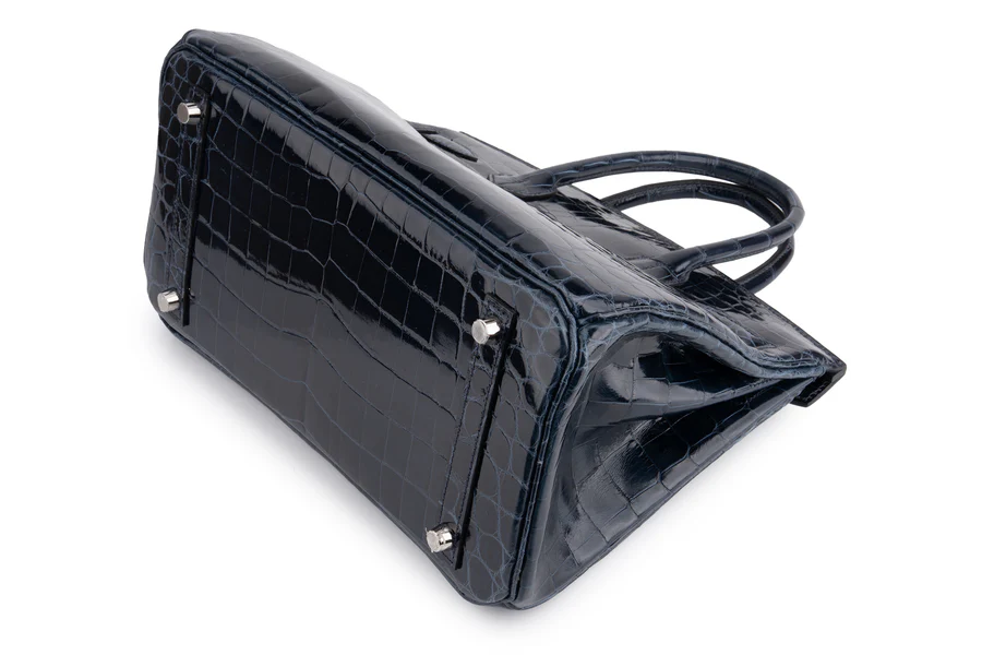 Hermès Birkin 30 Croc Niloticus Bleu Baltique PHW - Image 12