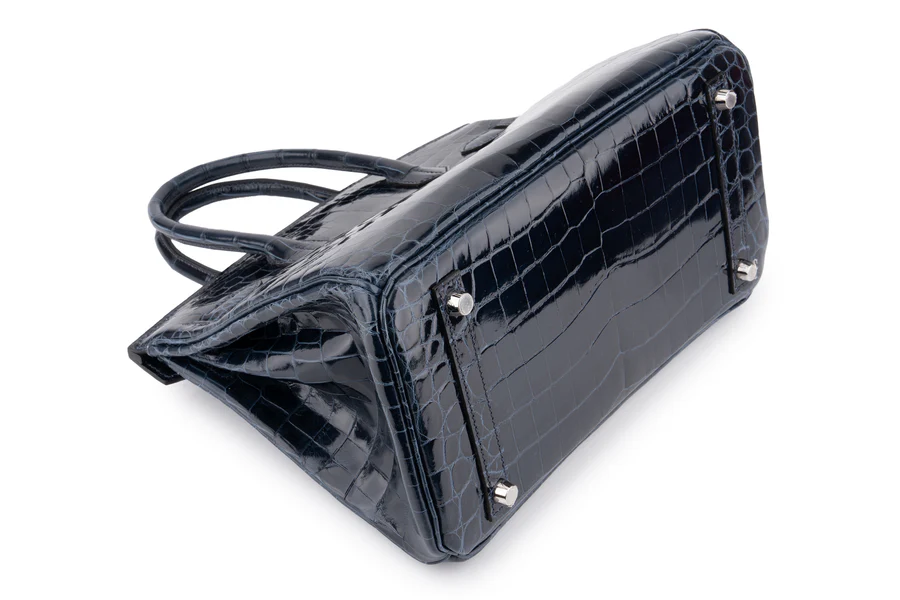 Hermès Birkin 30 Croc Niloticus Bleu Baltique PHW - Image 13