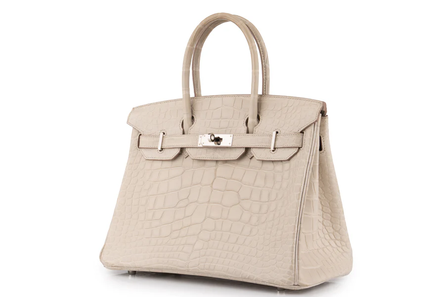 Hermès Birkin 30 Croc Beton PHW - Image 2