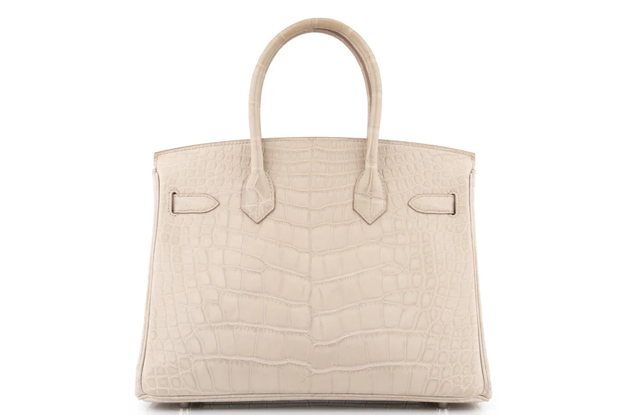 Hermès Birkin 30 Croc Beton PHW - Image 4
