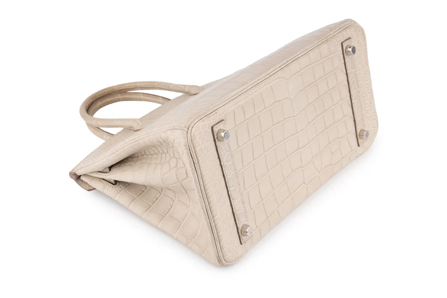 Hermès Birkin 30 Croc Beton PHW - Image 12