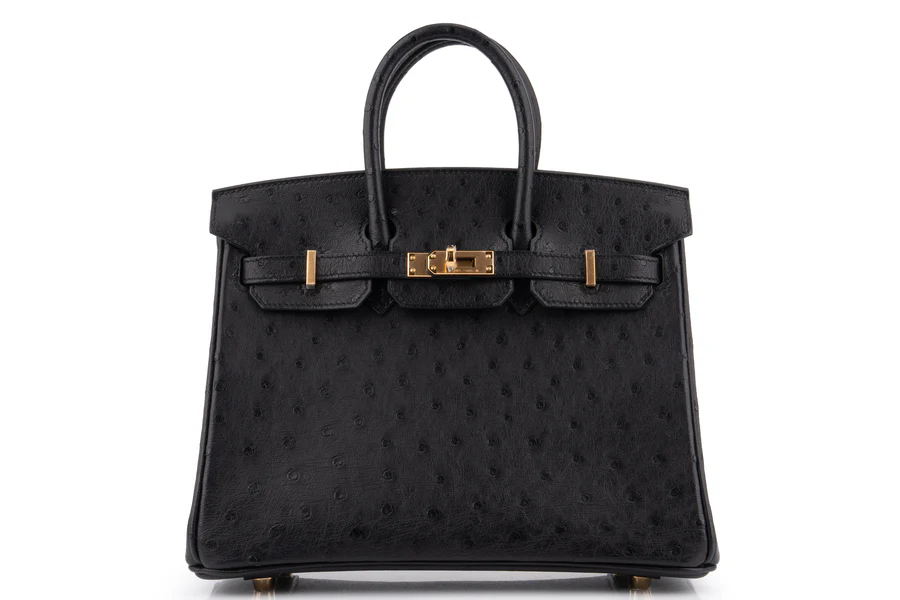 Hermès Birkin 25 Ostrich Noir GHW