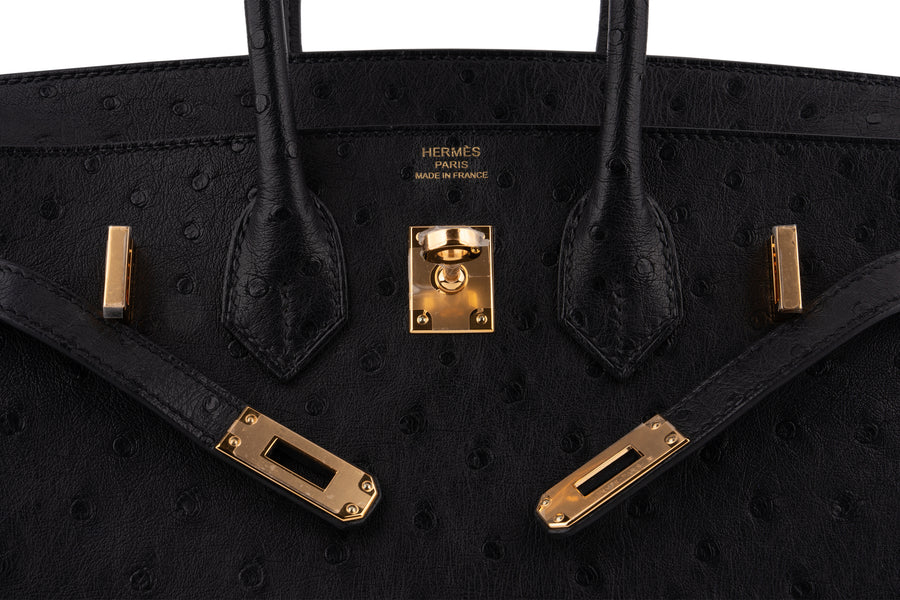 Hermès Birkin 25 Ostrich Noir GHW - Image 7
