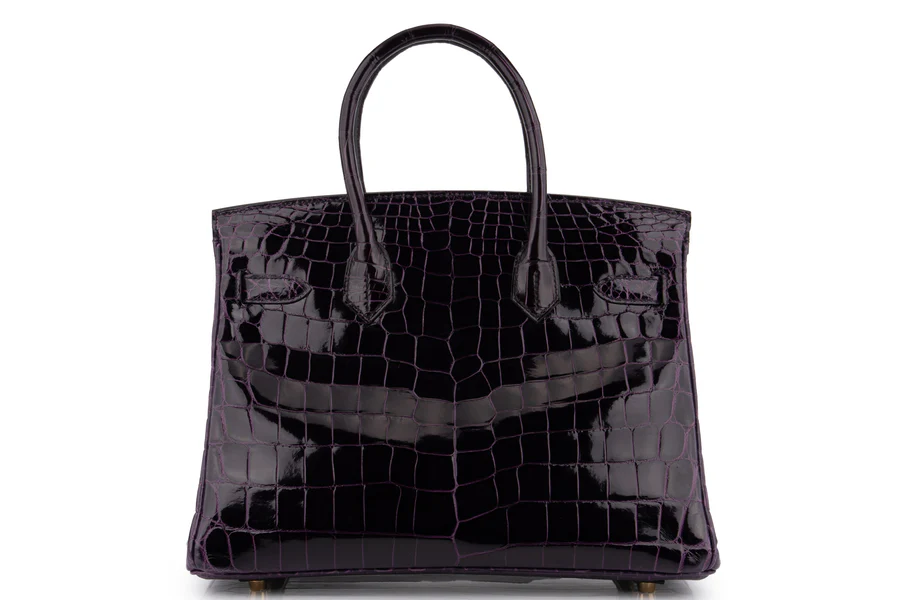 Hermès Birkin 30 Croc Niloticus Lisse Aubergine GHW - Image 4