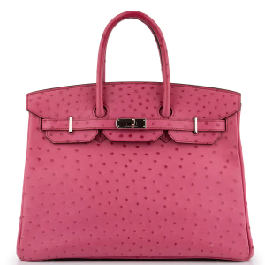 Hermès Birkin 35 Ostrich Rose Poure PHW