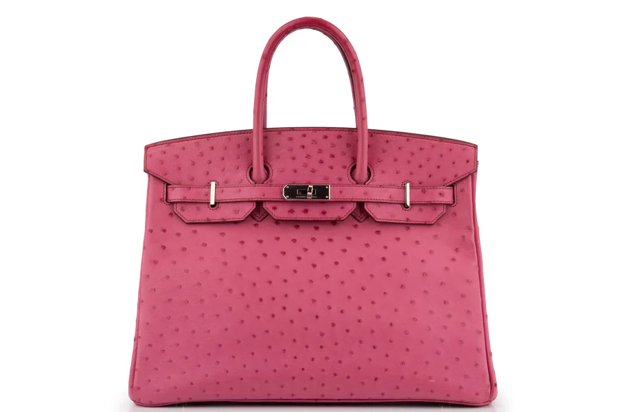 Hermès Birkin 35 Ostrich Rose Poure PHW