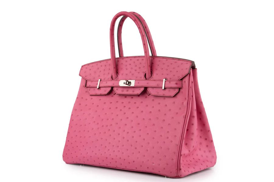 Hermès Birkin 35 Ostrich Rose Poure PHW - Image 2