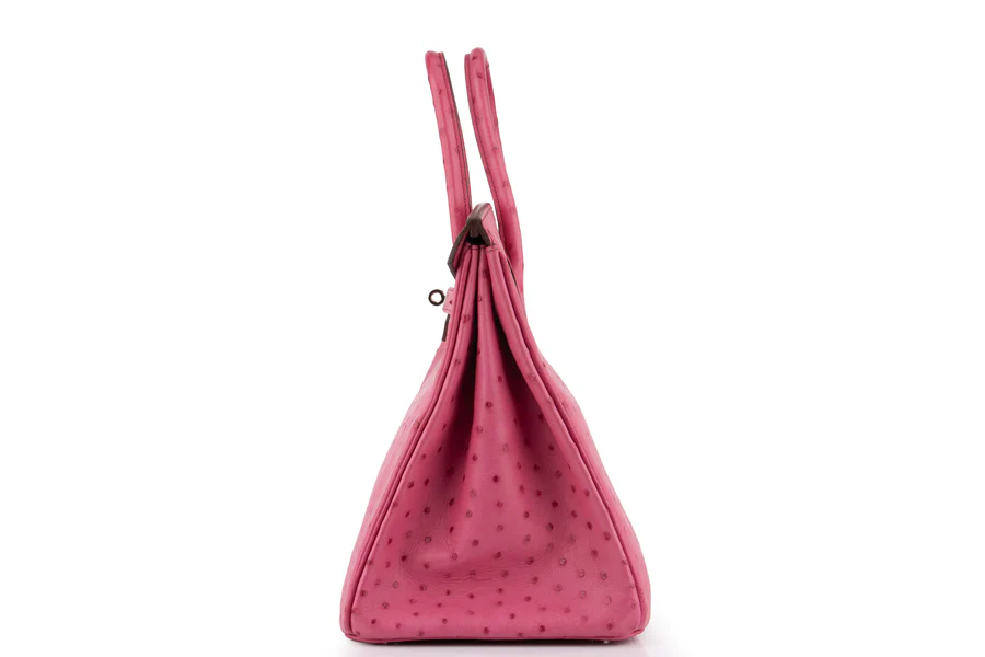 Hermès Birkin 35 Ostrich Rose Poure PHW - Image 3