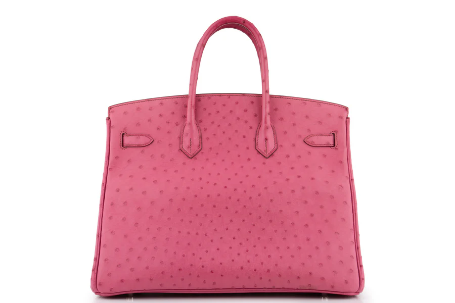 Hermès Birkin 35 Ostrich Rose Poure PHW - Image 4