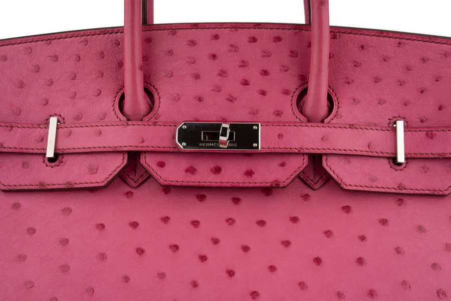 Hermès Birkin 35 Ostrich Rose Poure PHW - Image 6