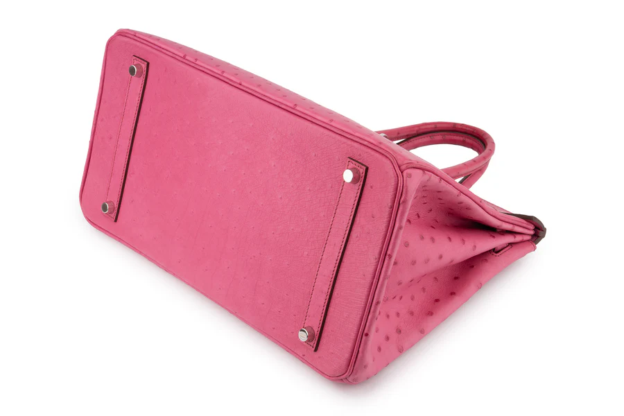 Hermès Birkin 35 Ostrich Rose Poure PHW - Image 10