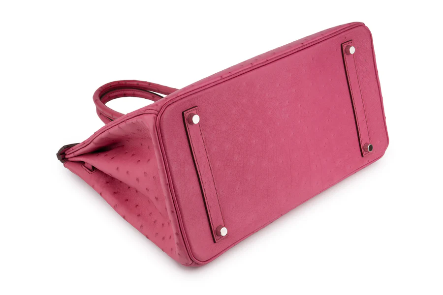 Hermès Birkin 35 Ostrich Rose Poure PHW - Image 11