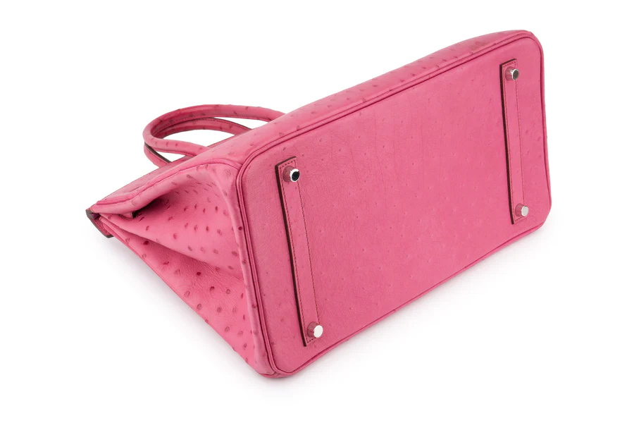 Hermès Birkin 35 Ostrich Rose Poure PHW - Image 12
