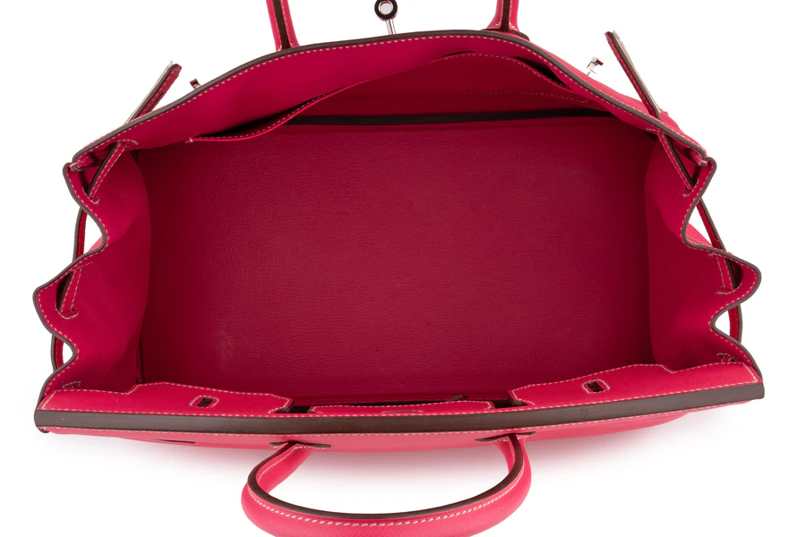 Hermès Birkin 35 Retourne Epsom Rose Tyrian PHW - Image 9