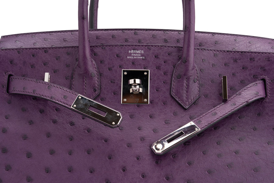 Hermès Birkin 30 Ostrich Violine PHW - Image 8