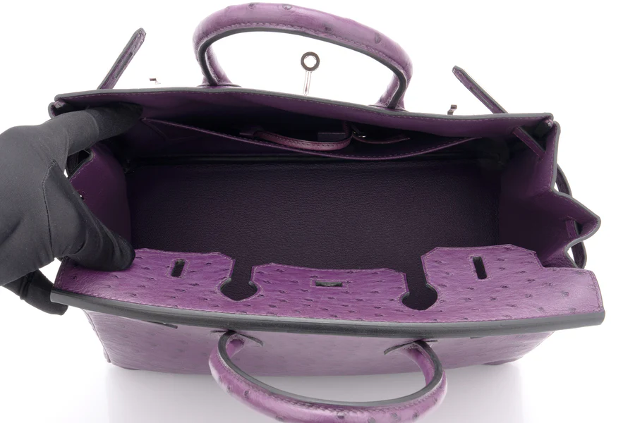 Hermès Birkin 30 Ostrich Violine PHW - Image 9