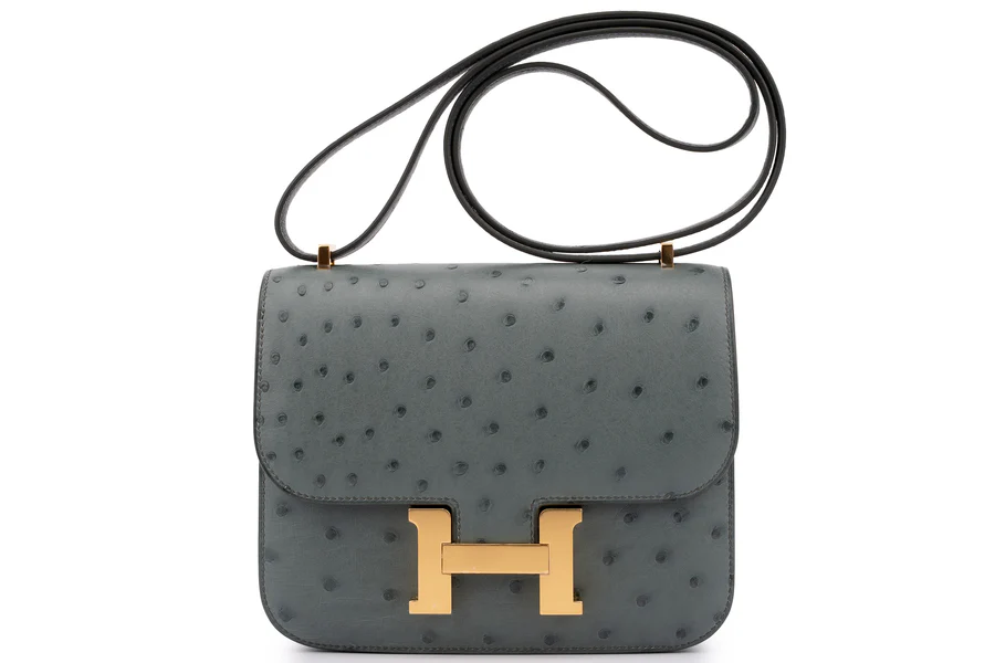 Hermès Constance 18 Exotic Ostrich Vert Amande GHW
