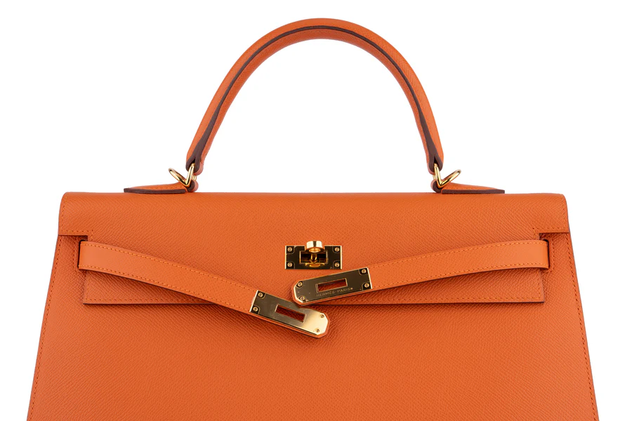Hermès Kelly 35 Sellier Epsom Orange H GHW - Image 8