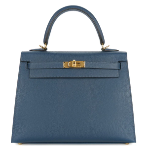 Hermès Kelly 25 Sellier Epsom Bleu De Prusse GHW