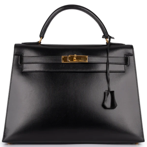 Hermès Kelly 32 Veau Box Black GHW