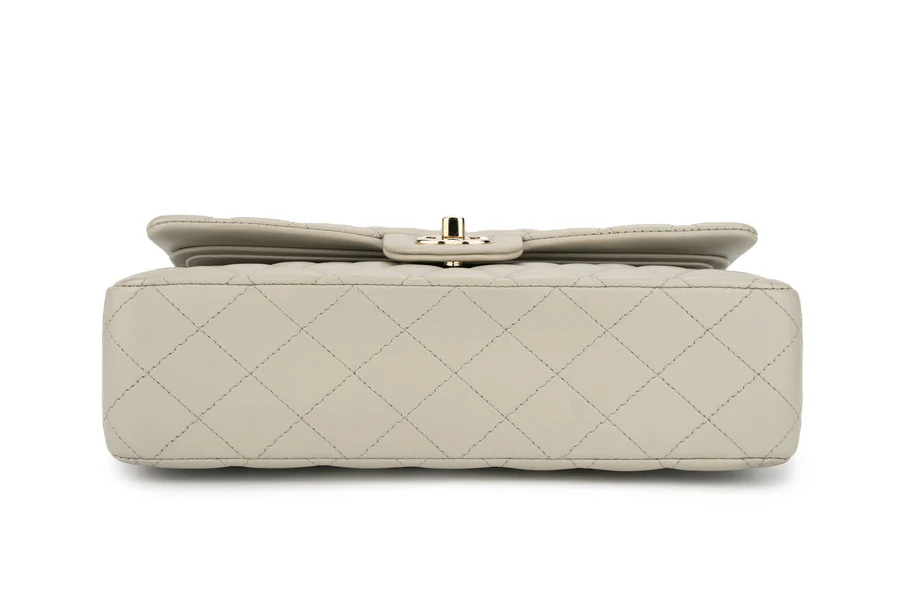 Chanel Med Classic Flap Lambskin Grey GHW - Image 6