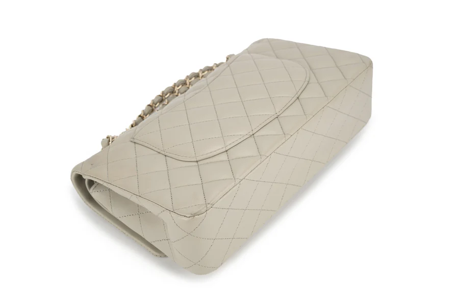 Chanel Med Classic Flap Lambskin Grey GHW - Image 11
