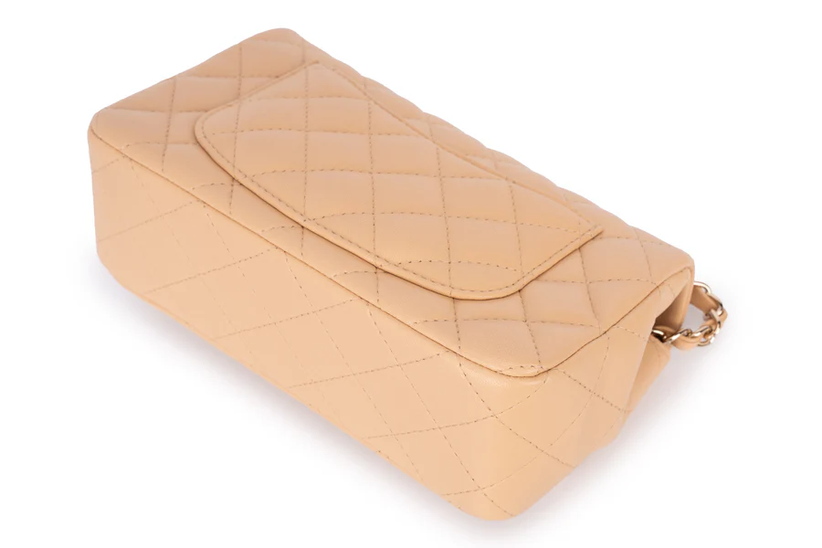 Chanel Mini Rectangle Flap Lambskin Beige LGHW - Image 4