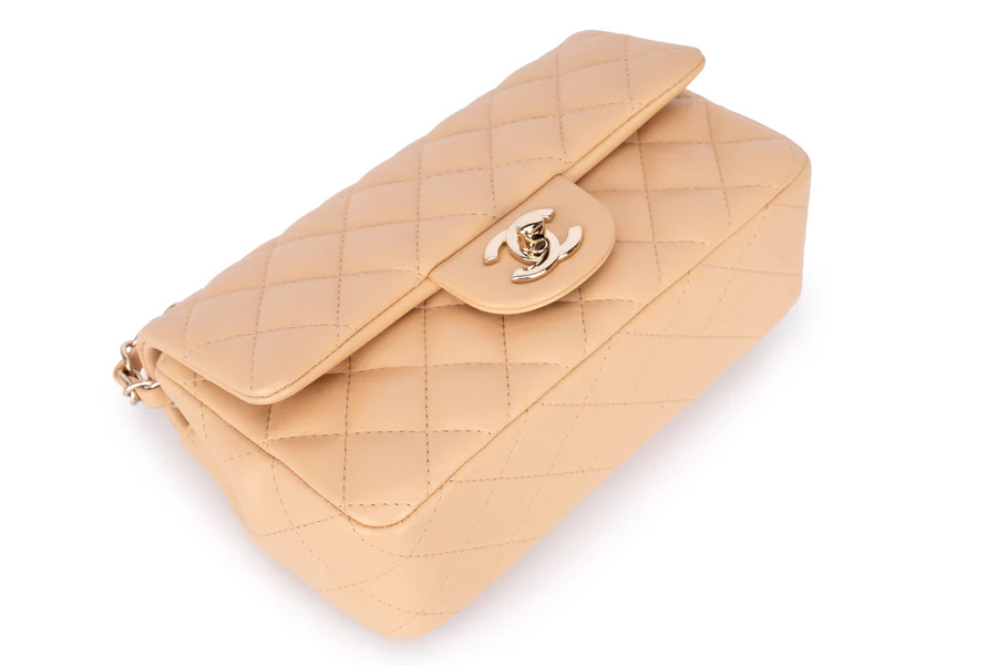 Chanel Mini Rectangle Flap Lambskin Beige LGHW - Image 6