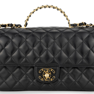 Chanel Flapbag With Handle Labmbskin Black GHW