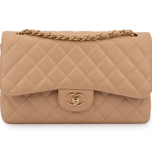 Chanel Classic Double Flap Beige Caviar GHW