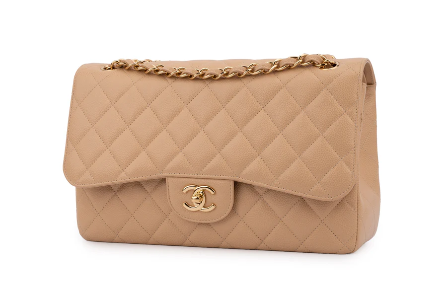 Chanel Classic Double Flap Beige Caviar GHW - Image 2