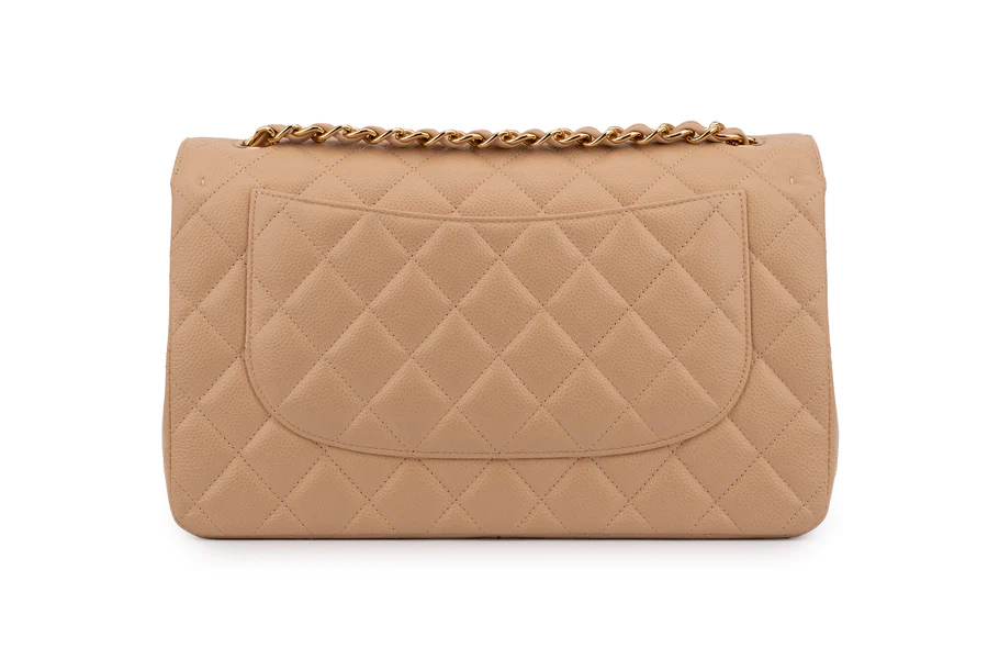 Chanel Classic Double Flap Beige Caviar GHW - Image 4