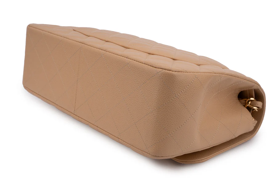 Chanel Classic Double Flap Beige Caviar GHW - Image 10