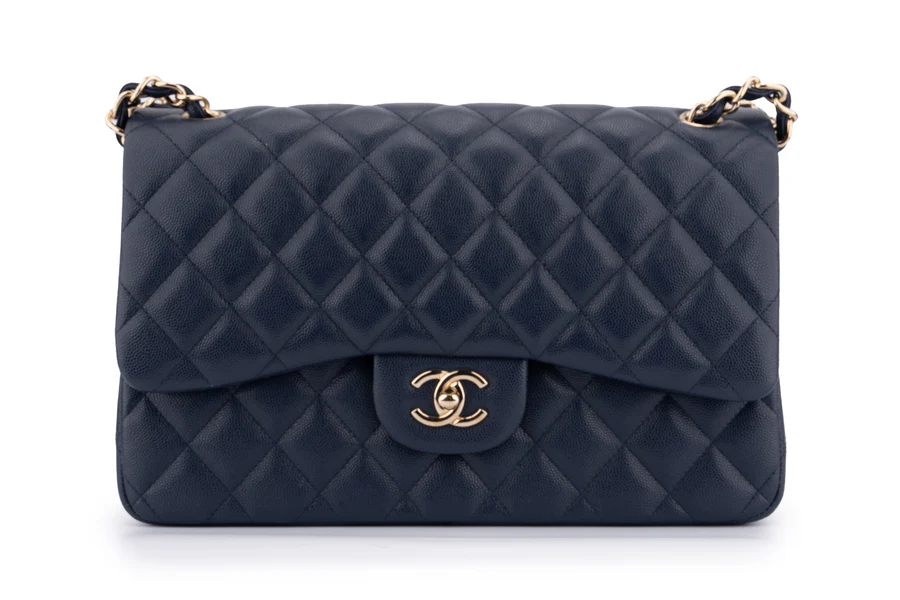 Chanel Jumbo Flap Bag Caviar Navy Blue GHW