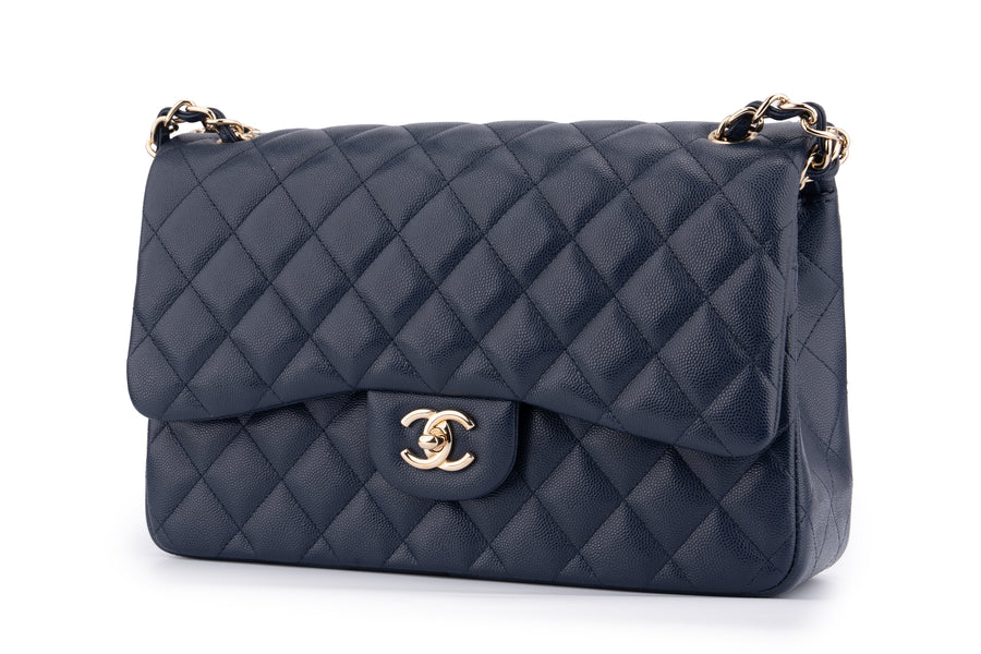 Chanel Jumbo Flap Bag Caviar Navy Blue GHW - Image 2