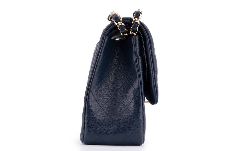 Chanel Jumbo Flap Bag Caviar Navy Blue GHW - Image 5