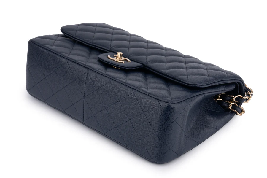 Chanel Jumbo Flap Bag Caviar Navy Blue GHW - Image 9