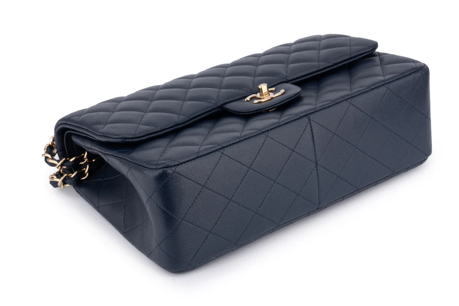 Chanel Jumbo Flap Bag Caviar Navy Blue GHW - Image 10