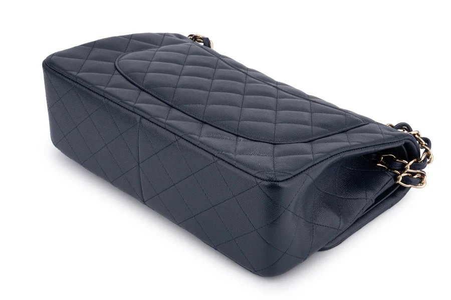 Chanel Jumbo Flap Bag Caviar Navy Blue GHW - Image 11