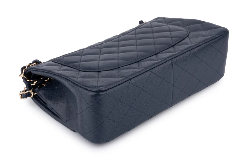 Chanel Jumbo Flap Bag Caviar Navy Blue GHW - Image 12